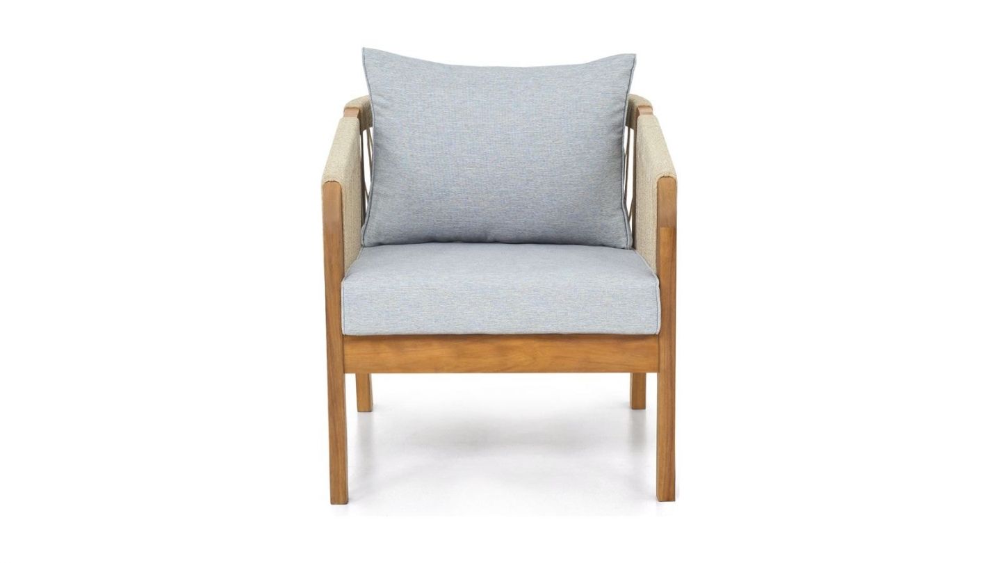 Salon de jardin 2 places en bois FSC - 2 fauteuils et table basse - Symi