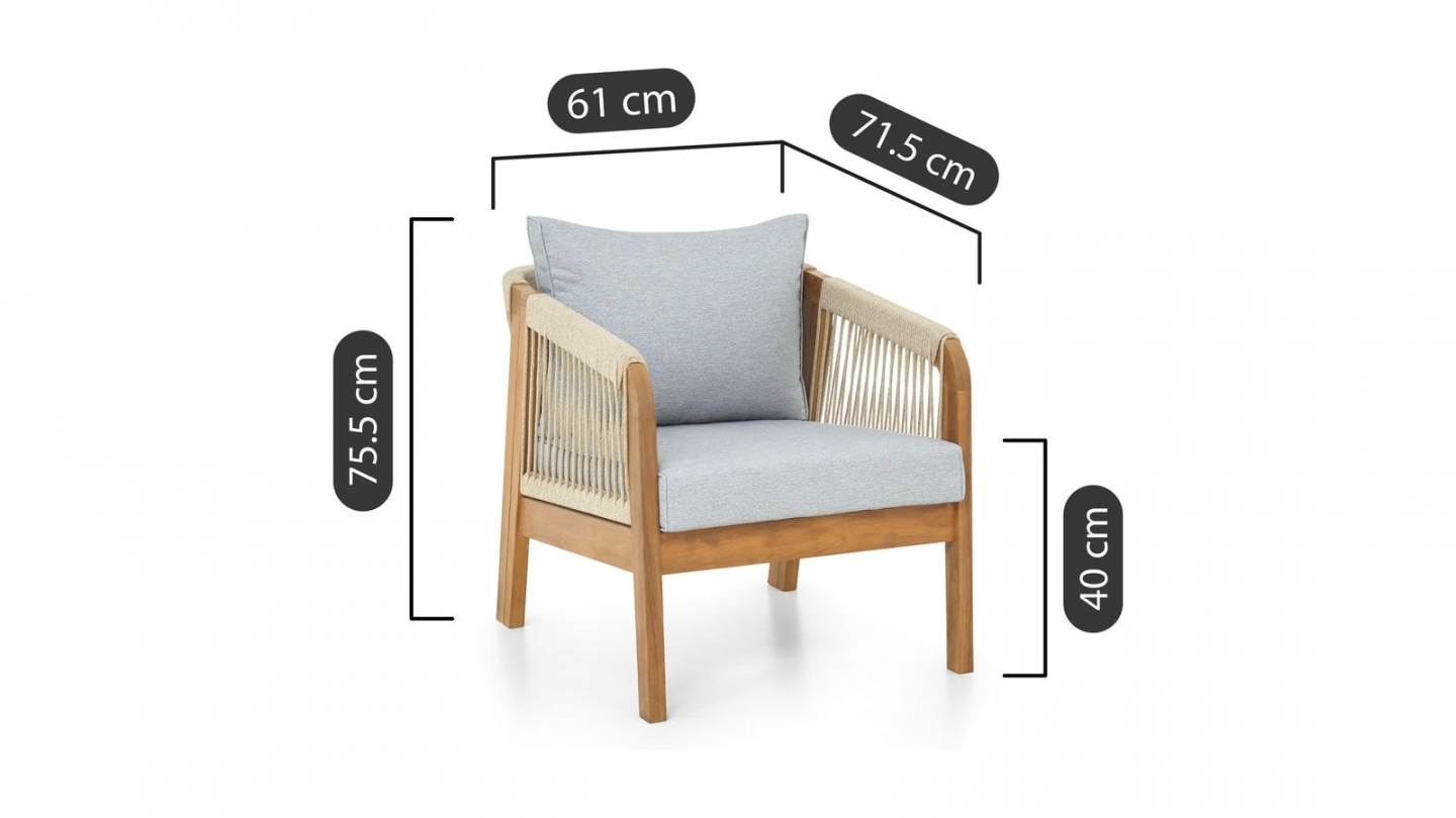 Salon de jardin 8 places en bois FSC - 2 Canapés 3 pl. , 2 fauteuils et table basse - Symi