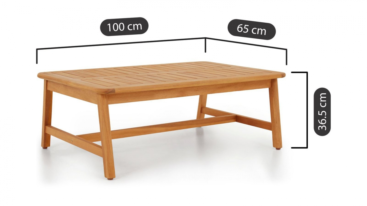 Salon de jardin 8 places en bois FSC - 2 Canapés 3 pl. , 2 fauteuils et table basse - Symi