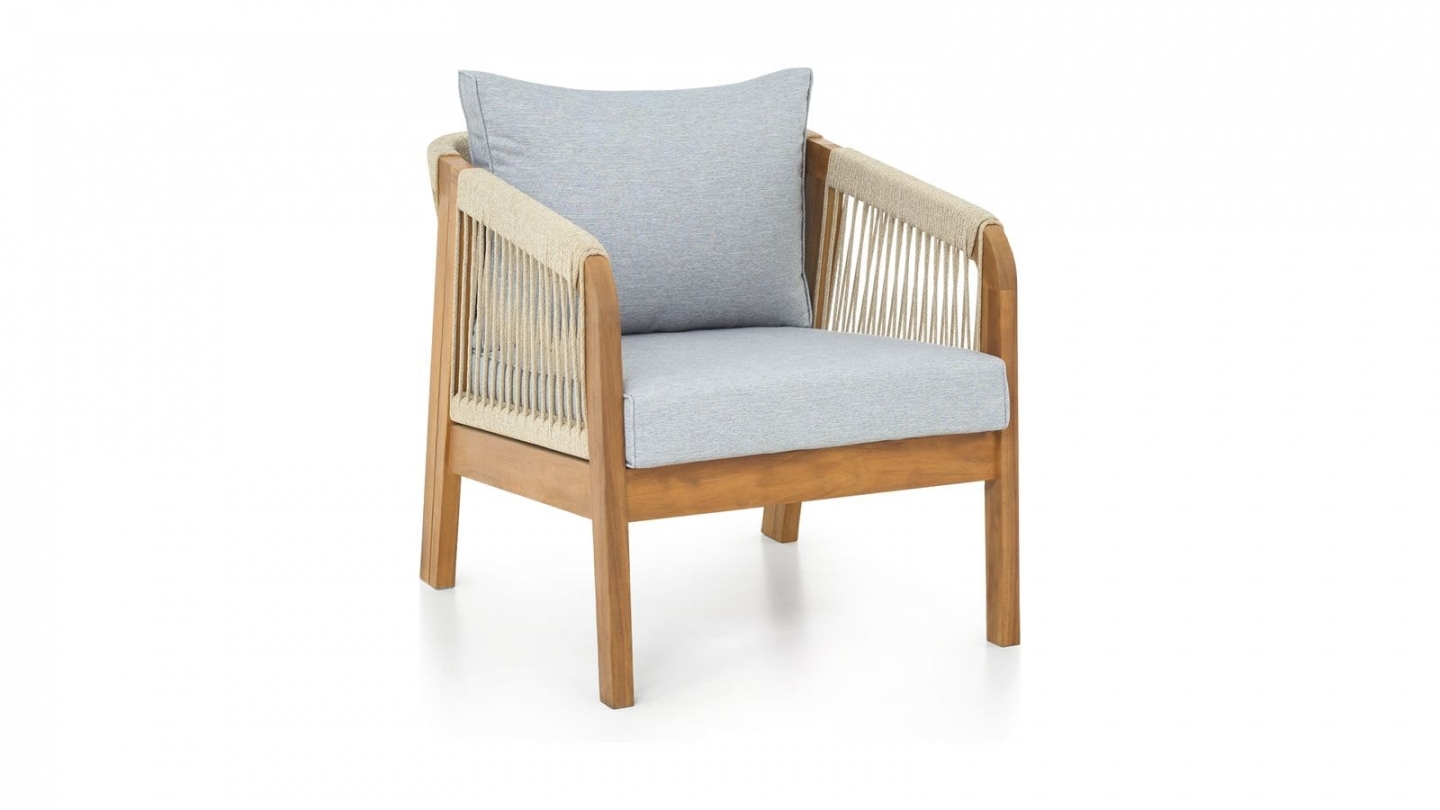Salon de jardin 8 places en bois FSC - 2 Canapés 3 pl. , 2 fauteuils et table basse - Symi