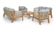 Salon de jardin 8 places en bois FSC - 2 Canapés 3 pl. , 2 fauteuils et table basse - Symi