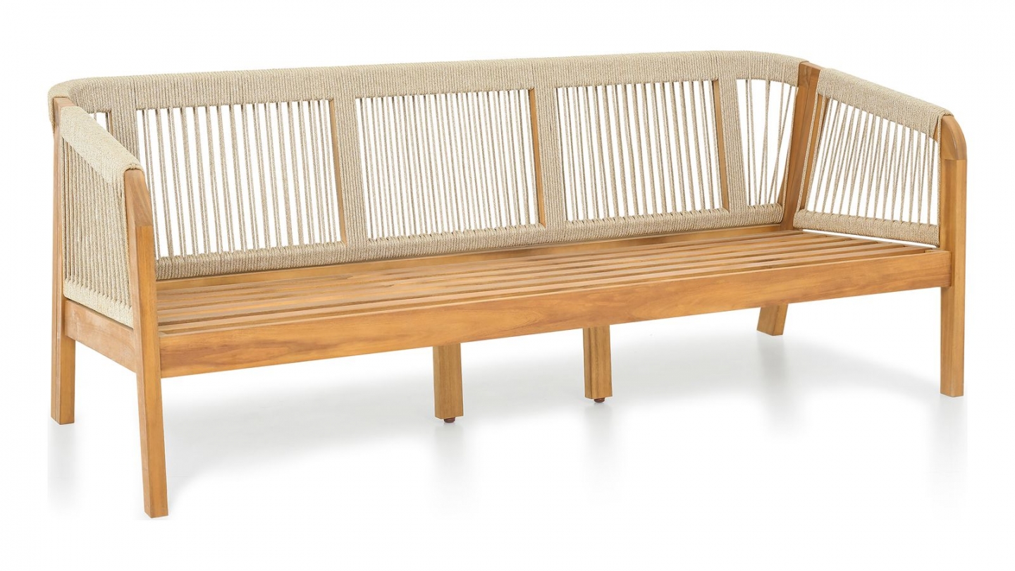 Salon de jardin 8 places en bois FSC - 2 Canapés 3 pl. , 2 fauteuils et table basse - Symi