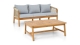 Salon de jardin 3 places en bois FSC - Canapé 3 places et table basse - Symi