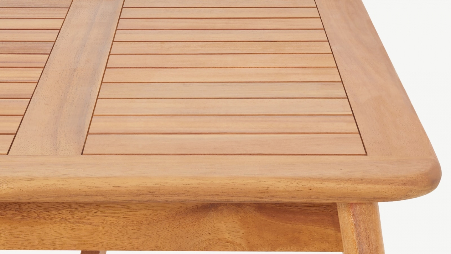 Salon de jardin 3 places en bois FSC - Coussins gris chiné - Symi