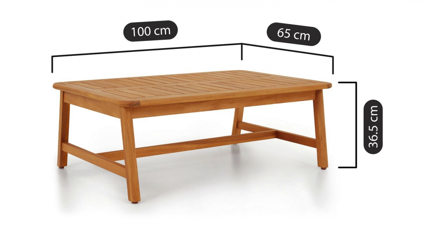 Table basse de jardin rectangulaire en bois FSC - Symi