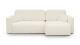 Canapé d'angle réversible convertible 4 places avec coffre de rangement en tissu bouclé beige - Davis