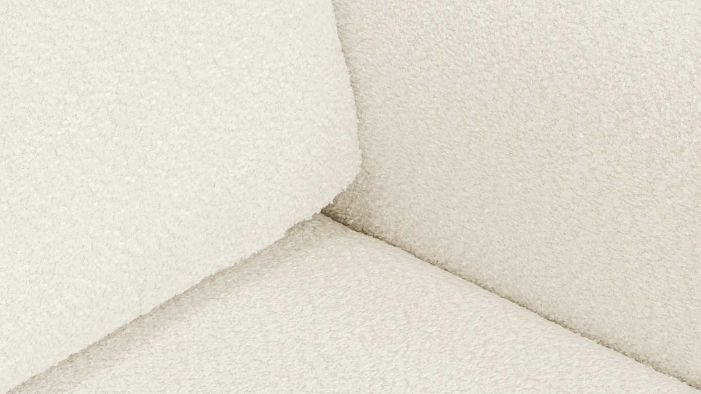 Canapé d'angle réversible convertible 4 places avec coffre de rangement en tissu bouclé beige - Davis