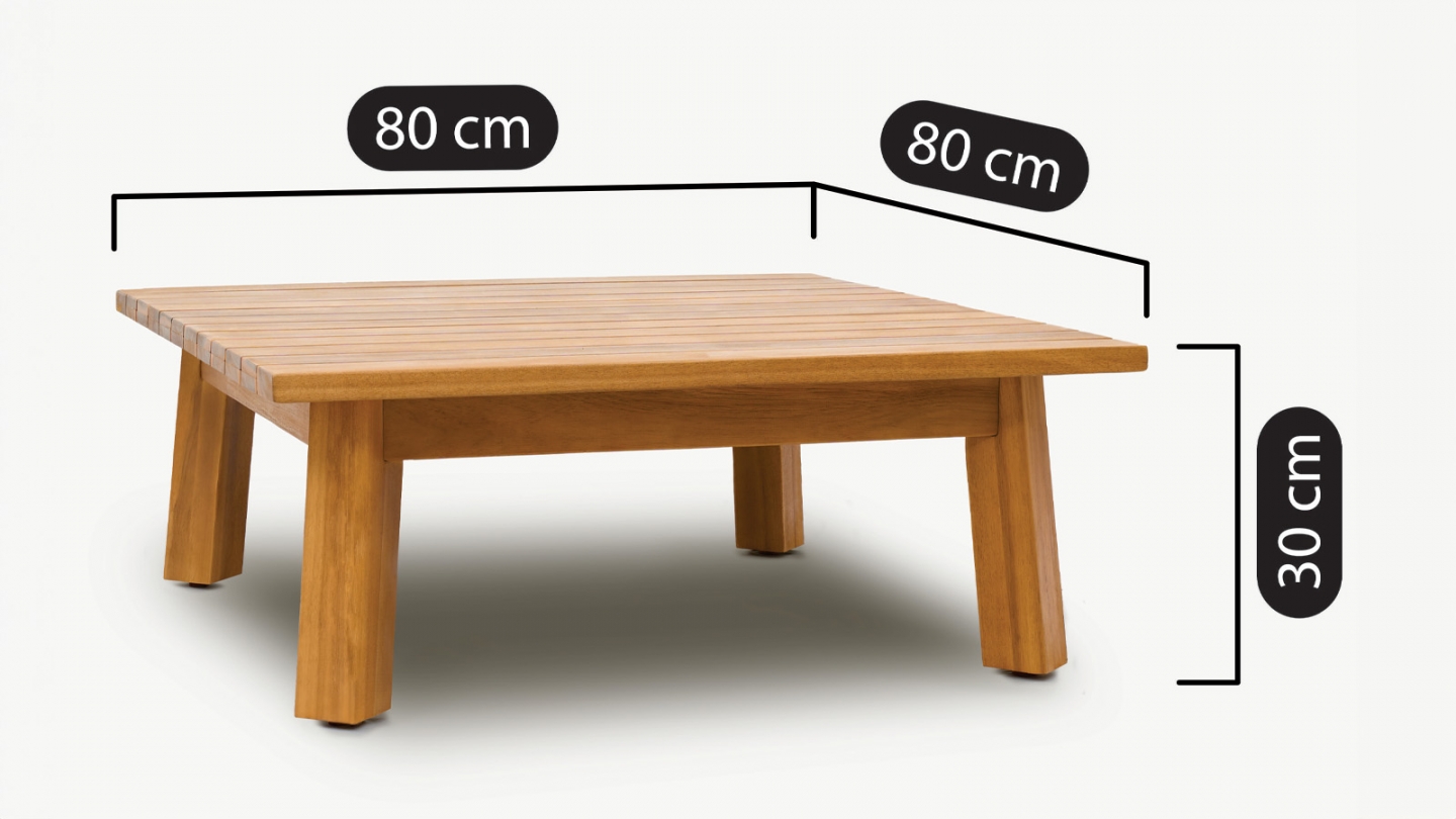 Salon de jardin 6 places en bois FSC - 2 Canapés 3 pl. et table basse - Capri