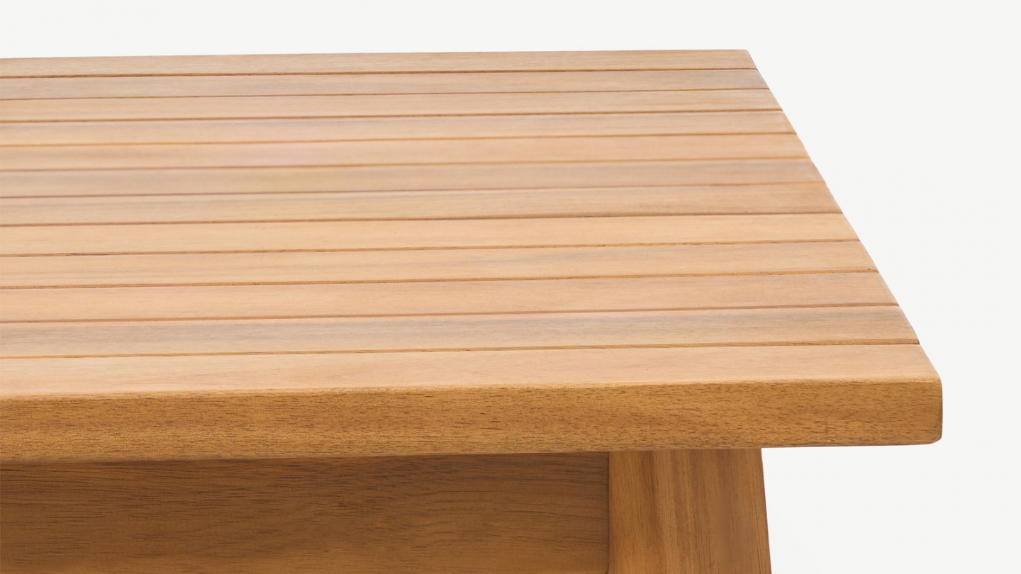 Salon de jardin 4 places en bois FSC - 2 Canapés 2 pl. et table basse - Capri