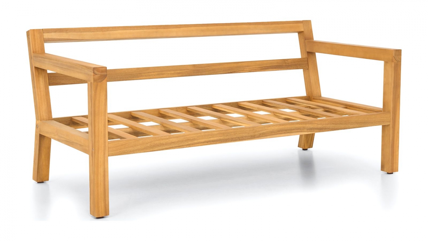 Salon de jardin 5 places en bois FSC - 2 Canapés 2 pl. , 1 fauteuils et table basse - Palau