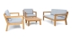 Salon de jardin 5 places en bois FSC - 2 Canapés 2 pl. , 1 fauteuils et table basse - Palau