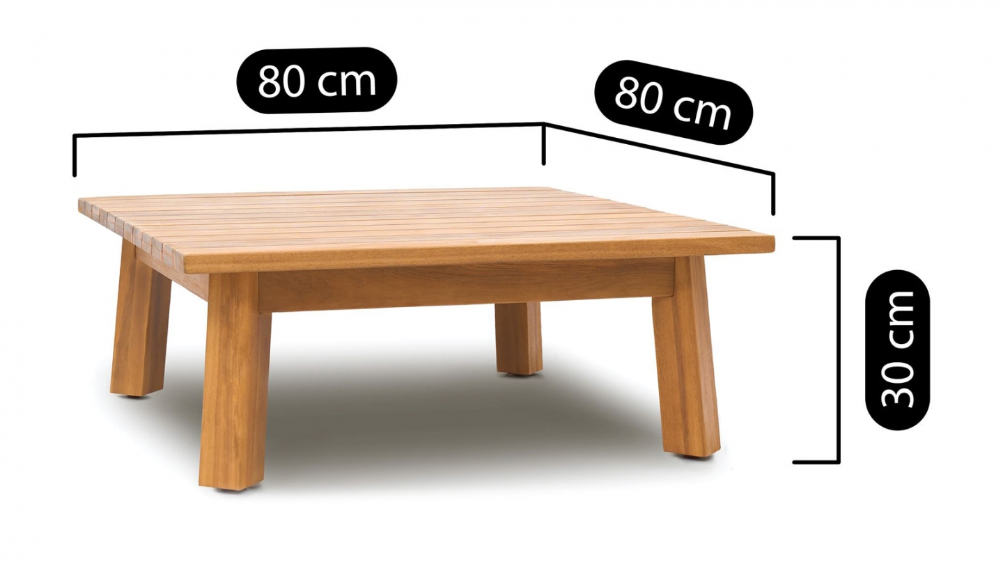 Salon de jardin 5 places en bois FSC - 2 Canapés 2 pl. , 1 fauteuils et table basse - Palau