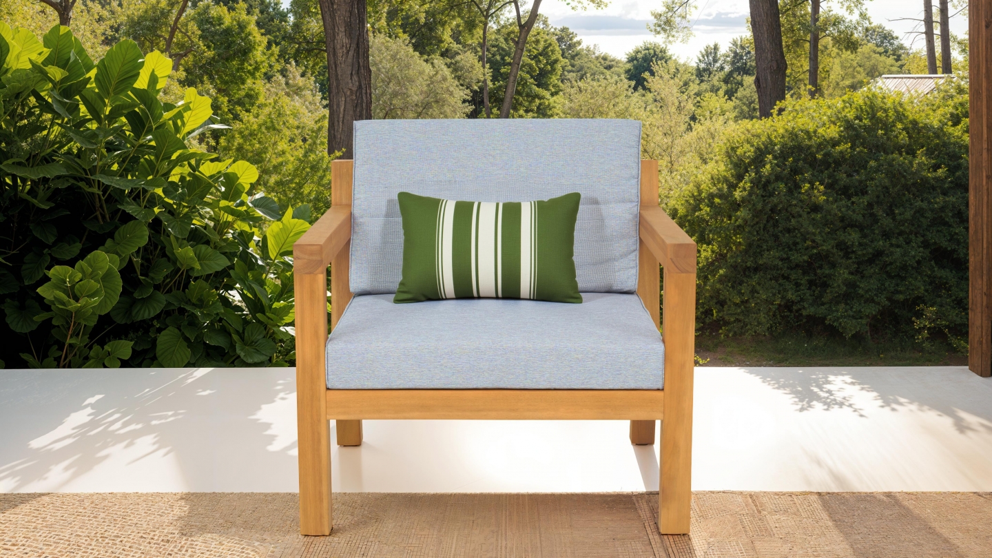 Fauteuil de jardin en bois FSC - coussins gris chiné - Palau