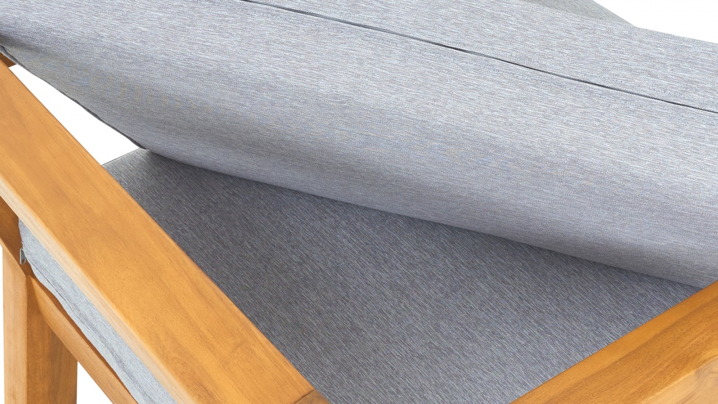 Fauteuil de jardin en bois FSC - coussins gris chiné - Palau