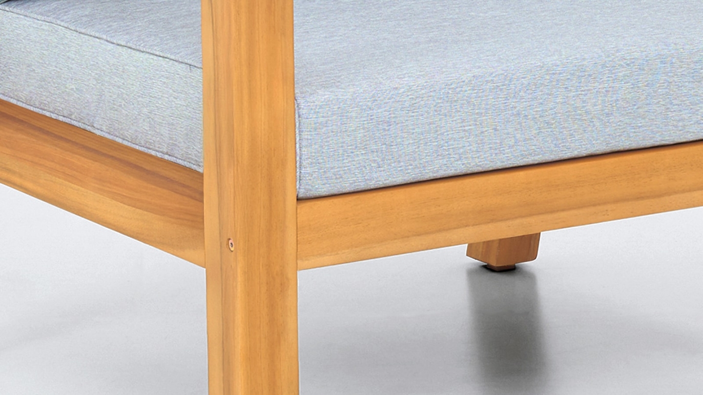 Fauteuil de jardin en bois FSC - coussins gris chiné - Palau