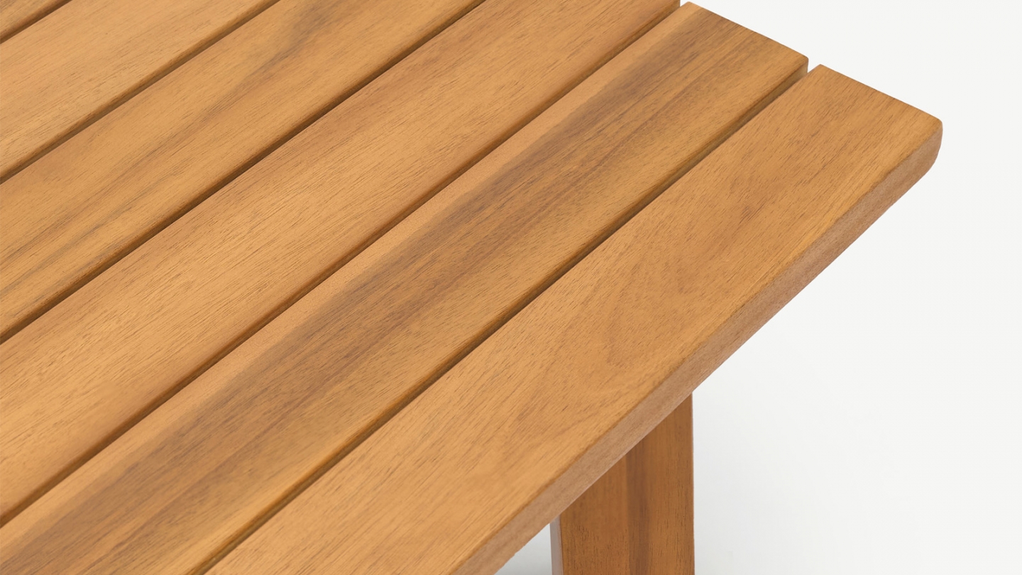 Salon de jardin 5 places en bois FSC - Coussins gris chine - Capri