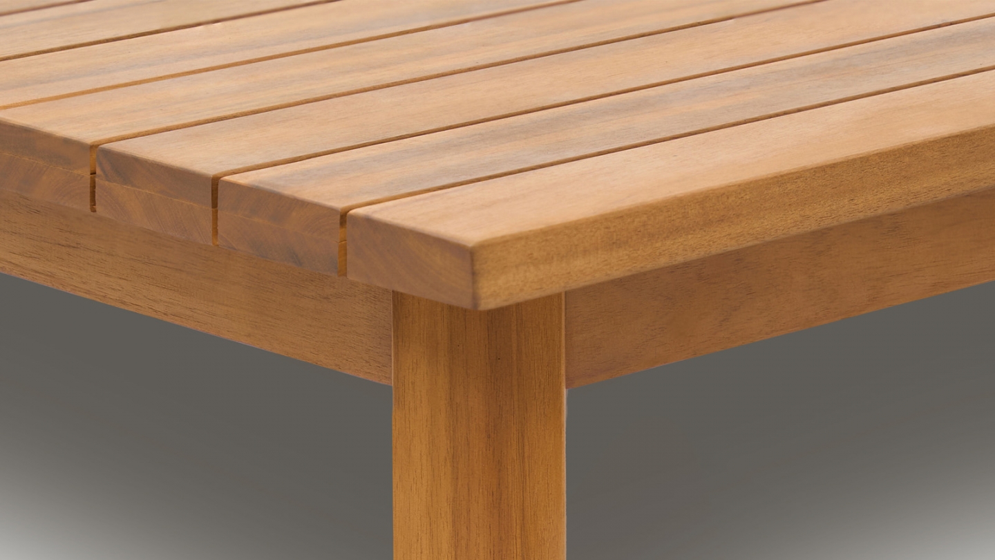 Salon de jardin 5 places en bois FSC - Coussins gris chine - Capri