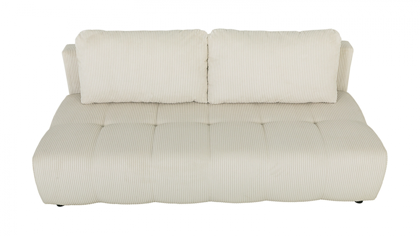 Canapé convertible 3 places en velours côtelé beige - Sacha