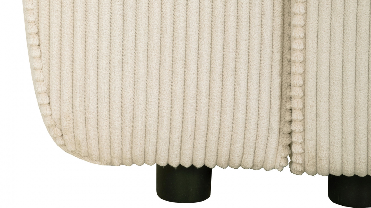 Canapé convertible 3 places en velours côtelé beige - Grazia