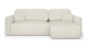 Canapé d'angle réversible convertible 4 places avec coffre de rangement en tissu beige - Davis