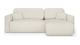 Canapé d'angle réversible convertible 4 places avec coffre de rangement en tissu beige - Davis