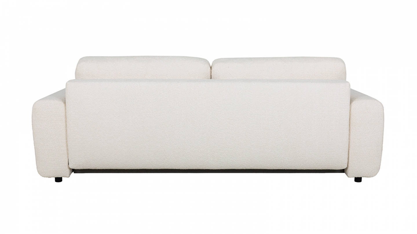 Canapé convertible 3 places en tissu bouclé beige - Grazia