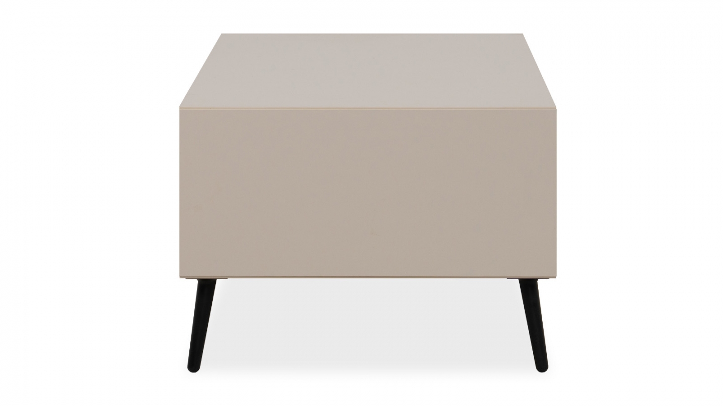 Table basse 2 tiroirs, 2 niches capuccino / noir - Aris
