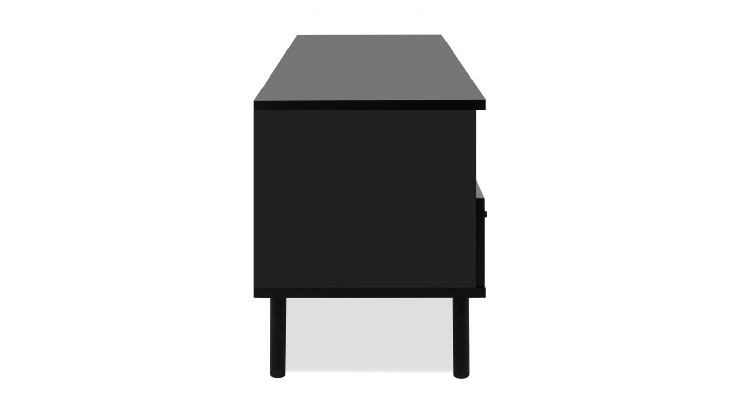 Meuble TV 1 porte, 2 tiroirs, 2 niches effet chêne - Morgan