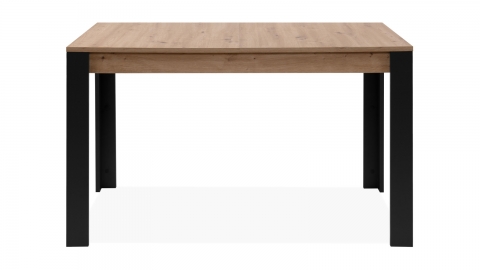 Table à manger extensible noir et effet chêne 4 à 6 personnes 100/150 cm - Ted