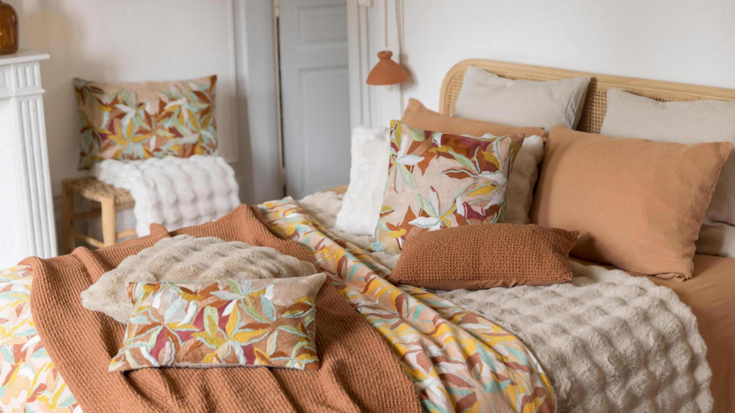 Plaid recyclé beige ivoire 130 x 160 - Berton