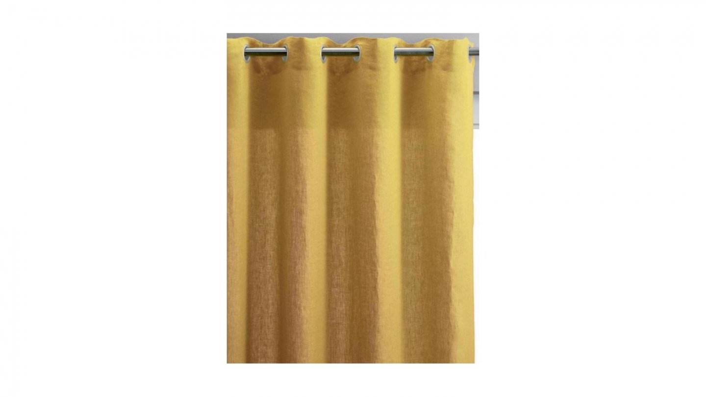 Rideau voile jaune absinthe 140 x 280 cm - Zeff