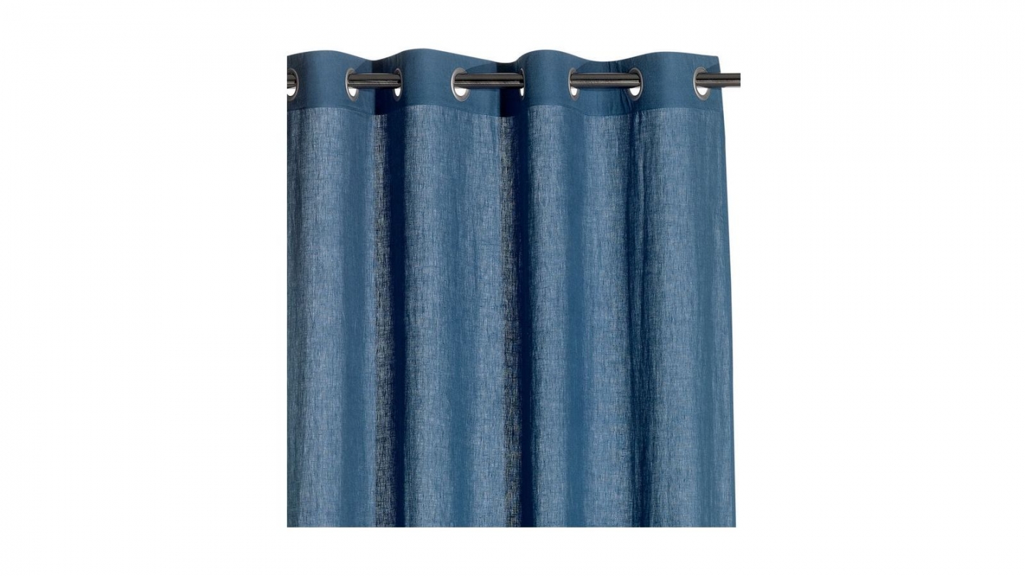 Rideau en lin bleu touareg 140 x 280 cm - Zeff