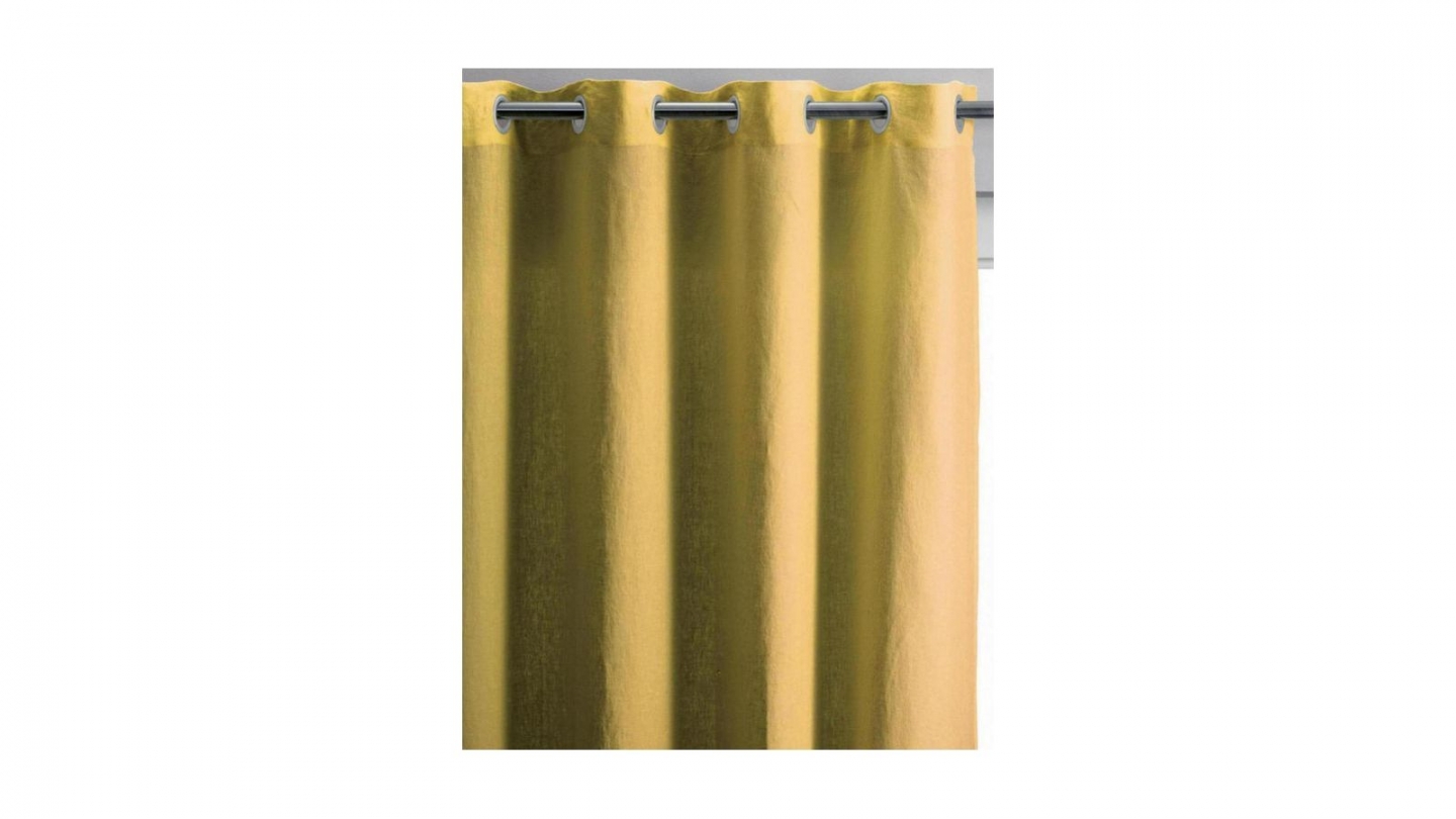 Rideau en lin jaune absinthe 140 x 280 cm - Zeff