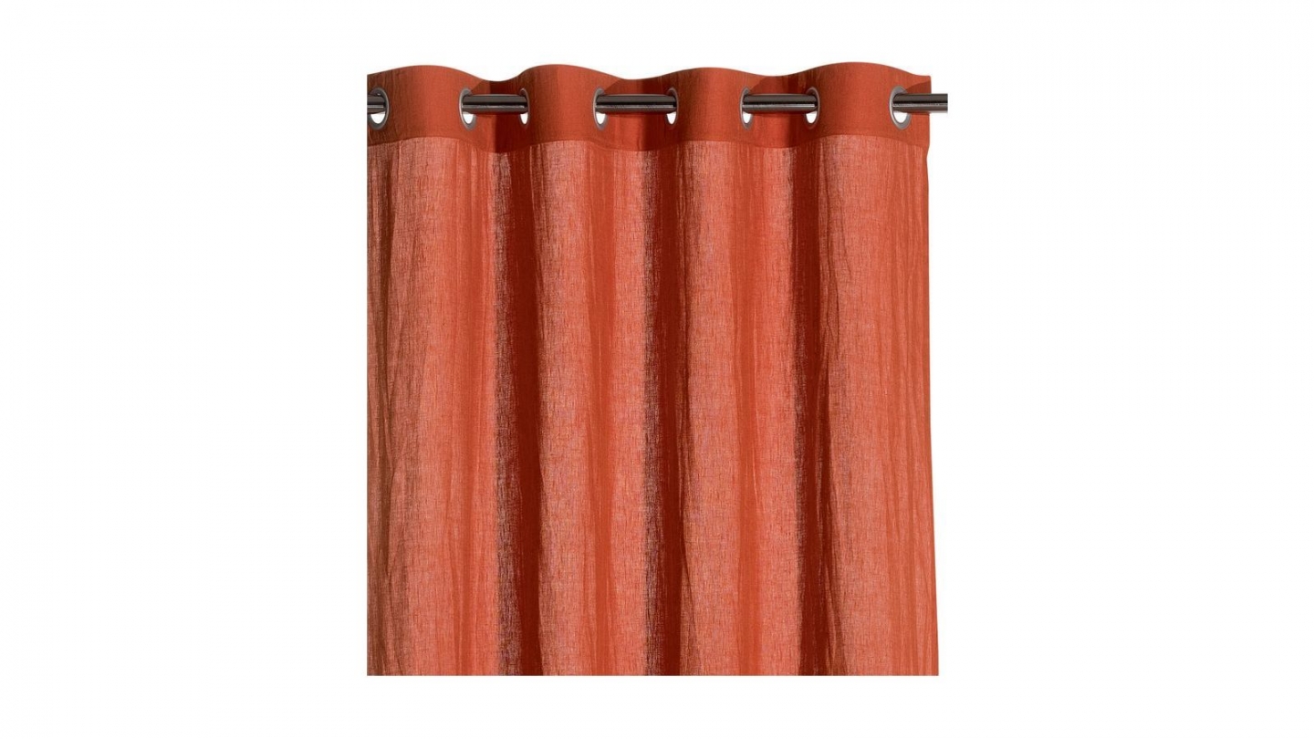 Rideau en lin orange rooibos 140 x 280 cm - Zeff