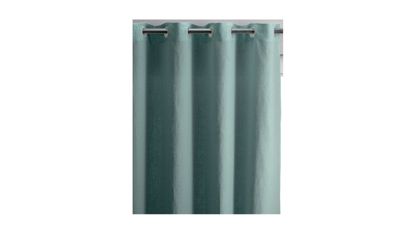 Rideau en lin vert de gris 140 x 280 cm - Zeff