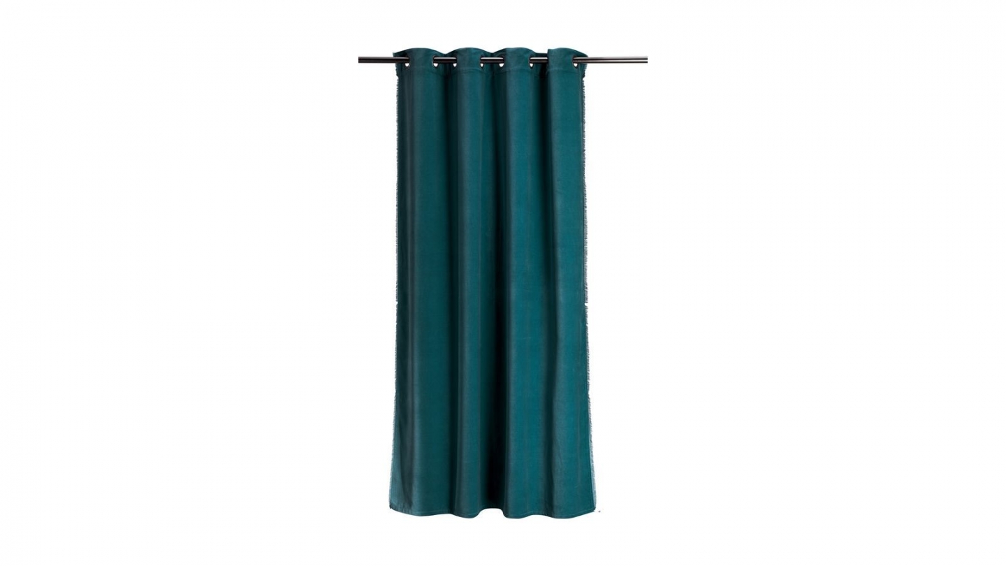 Rideau en velours bleu paon 135 x 280 cm - Fara