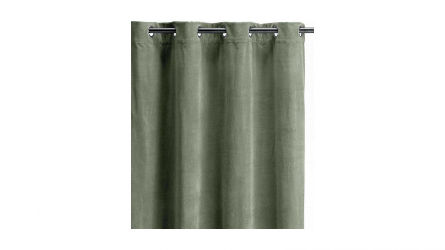 Rideau en velours vert verveine 140x280 cm - Elise