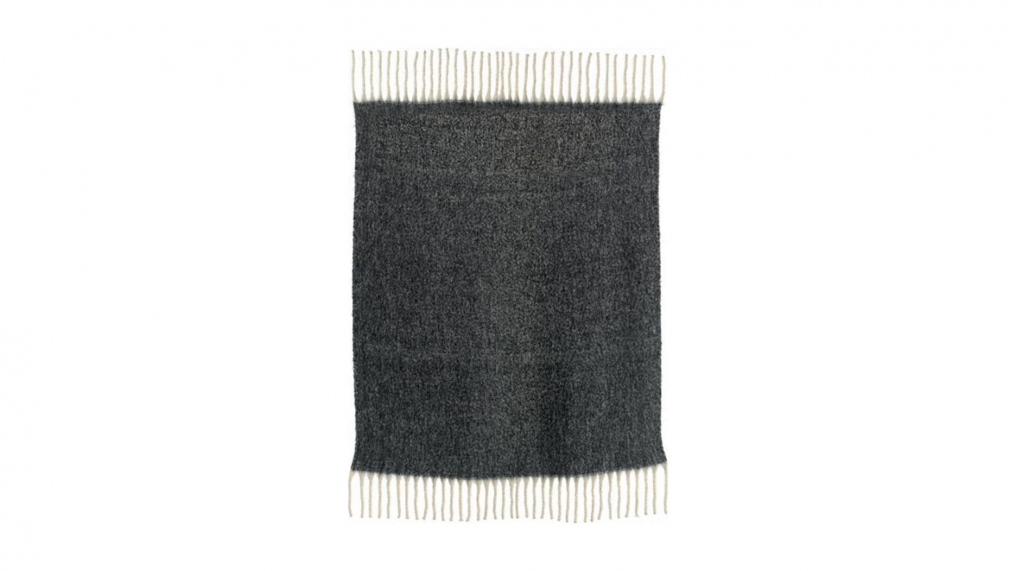 Plaid gris caviar 130 x 160 cm - Isabel
