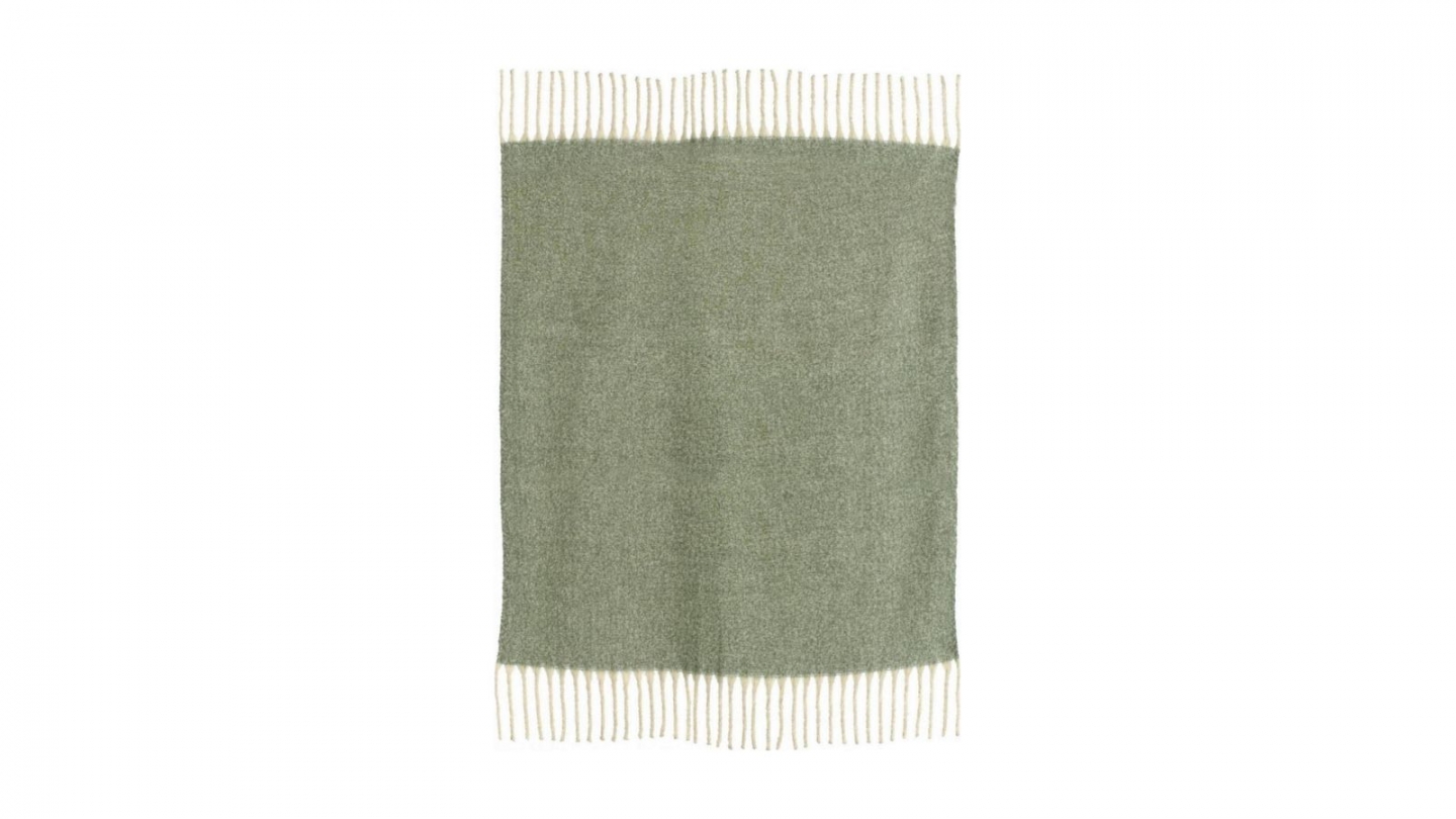 Plaid vert de gris 130 x 160 cm - Isabel
