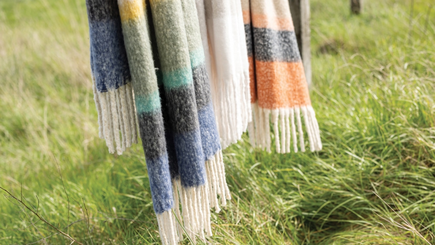 Plaid multicolore châtaigne 130 x 160 cm - Isabel