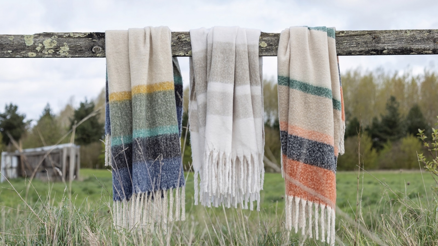 Plaid multicolore châtaigne 130 x 160 cm - Isabel