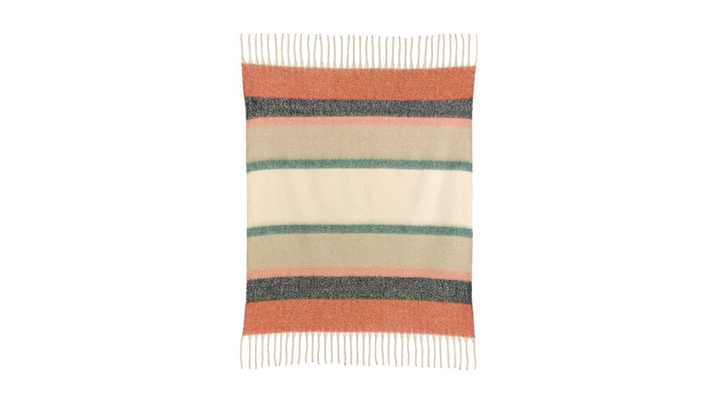 Plaid multicolore châtaigne 130 x 160 cm - Isabel