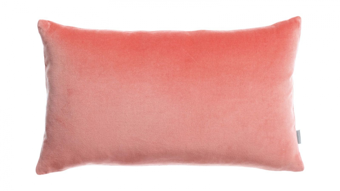 Coussin en velours orange pêche 30 x 50 cm - Elise