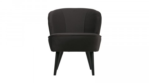 Fauteuil en velours anthracite - Sara