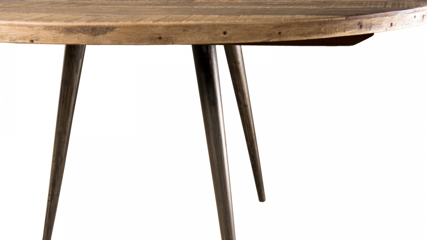 Table basse 75x75cm en teck recyclé et métal - Collection Sixtine