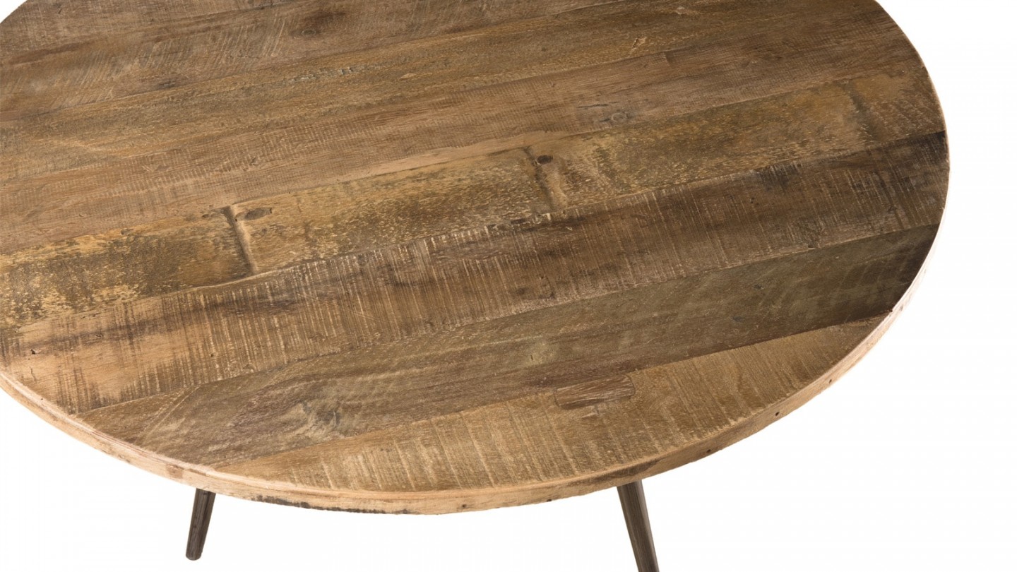 Table basse 75x75cm en teck recyclé et métal - Collection Sixtine