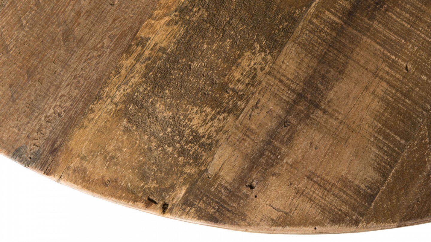 Table basse 75x75cm en teck recyclé et métal - Collection Sixtine