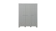 Armoire 3 portes en pin massif gris béton - Dennis