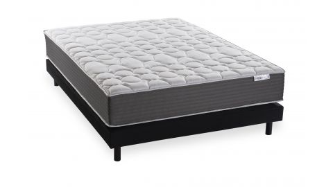 Ensemble matelas mémoire + sommier 90x190 - Mousse ergo, mousse HR 35kg et mousse effet mémoire de forme - Memo HR