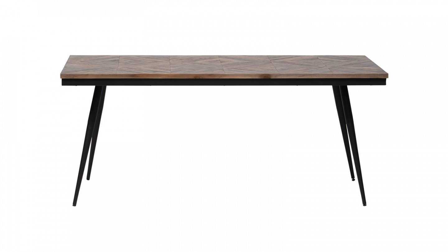 Table à manger en bois et métal 180x90cm - Collection Rhombic - BePureHome